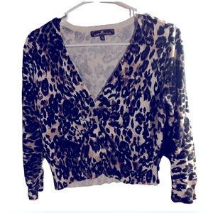Leopard cropped cardigan 🧡